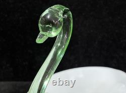 Duncan Miller Super Rare Milk Glass Swan Green Neck Head Htf Vintage Pall Mall