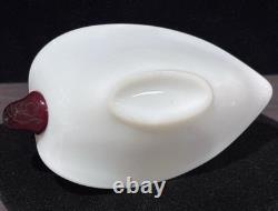 Duncan & Miller Super Rare Milk Glass Swan Ruby Neck Head Htf Vintage Pall Mall