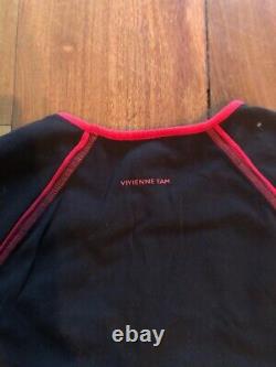 EXTREMELY RARE Vintage Vivienne Tam Long Sleeve Blouse with Sequin Dragon Size 0