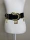 Escada Vintage SUPER RARE Suede Statement Thick Belt with Dangle Gold Charms 80s