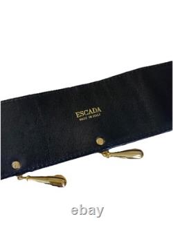 Escada Vintage SUPER RARE Suede Statement Thick Belt with Dangle Gold Charms 80s