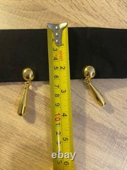 Escada Vintage SUPER RARE Suede Statement Thick Belt with Dangle Gold Charms 80s