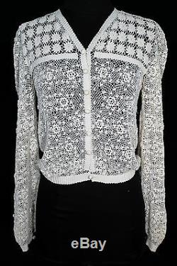 Exceptional Rare Hand Made Antique Irish Lace Edwardian Period Blouse Sz 36