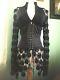 Exquisite Vintage 90s Gothic Corset Top Crochet Sleeves Black XS INCREDIBLY RARE