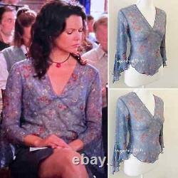 Extremely Rare Vintage Blue Floral Bell Sleeve Blouse ASO Lorelai in Girls
