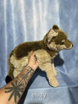 FAO Schwarz Super Rare Vintage Brown Timber Wolf Plush Stuffed Animal 27 Long