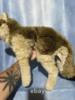 FAO Schwarz Super Rare Vintage Brown Timber Wolf Plush Stuffed Animal 27 Long