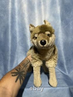 FAO Schwarz Super Rare Vintage Brown Timber Wolf Plush Stuffed Animal 27 Long