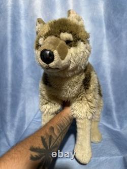 FAO Schwarz Super Rare Vintage Brown Timber Wolf Plush Stuffed Animal 27 Long