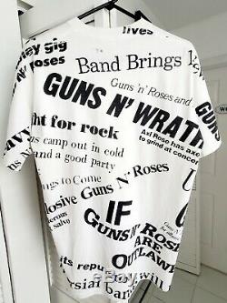 Guns N Roses 1991 tour XL SUPER RARE All over newspaper print VINTAGE T Shirt