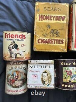 HUGE VINTAGE TOBACCO TIN AND CIGAR BOX LOT! Adult Owned! SUPER RARE STUFF