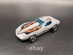 Hot Wheels Vintage Corvette Stingray Gray Blackwalls Bw Super Rare Tampo Wear