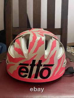 Iconic ETTO Classic Mountain Bike Helmet Vintage 90s Pink Zebra Super Rare