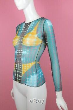 JEAN PAUL GAULTIER Cyberdots Mesh Shirt, AW1995, Size S RARE Vintage