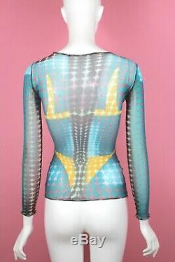 JEAN PAUL GAULTIER Cyberdots Mesh Shirt, AW1995, Size S RARE Vintage