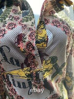Jean Paul Gaultier RARE VINTAGE COLLECTORS roses faces perforated blouse shirt L