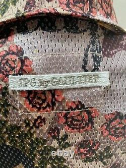 Jean Paul Gaultier RARE VINTAGE COLLECTORS roses faces perforated blouse shirt L