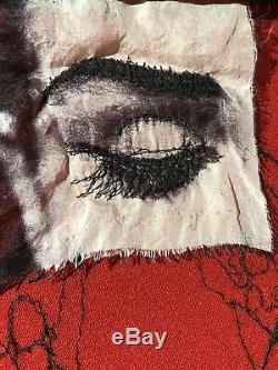 Jean Paul Gaultier Vintage RARE Polyamide Mesh Top Embroidery Eye Lip Applique