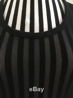 Jean Paul Gaultier Vintage Rare Black Mesh Sheer W Top Striped Ribbing Offers