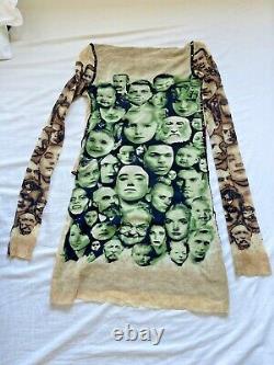 Jean Paul Gaultier Vintage Rare Maille Faces Long Sleeve Mesh Top Small