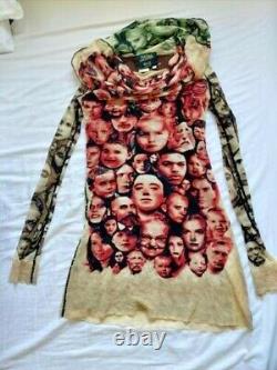 Jean Paul Gaultier Vintage Rare Maille Faces Long Sleeve Mesh Top Small