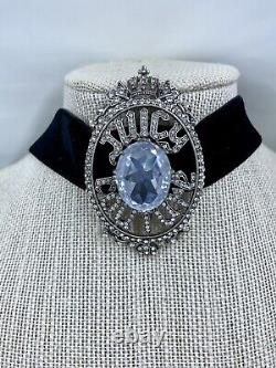 Juicy Couture Super Rare Vintage Brooch Pin Choker Pendant Crystal Y2K Orig Box