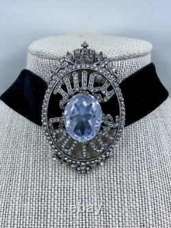 Juicy Couture Super Rare Vintage Brooch Pin Choker Pendant Crystal Y2K Orig Box