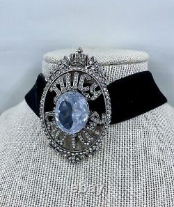 Juicy Couture Super Rare Vintage Brooch Pin Choker Pendant Crystal Y2K Orig Box