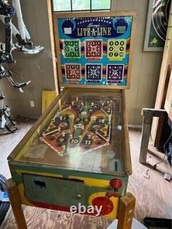KEENEY'S LITE-A-LINE Vintage Wood Rail Pinball Machine Game SUPER RARE