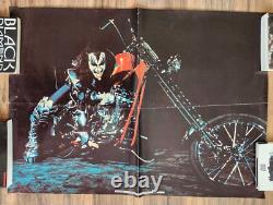 KISS Gene Simmons SUPER RARE Vintage 1977 Aucoin Motorcycle Pro Arts Poster COOL