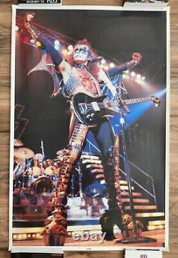KISS SUPER RARE Gene Simmons Vintage 1977 Aucoin Blood Concert Poster VG
