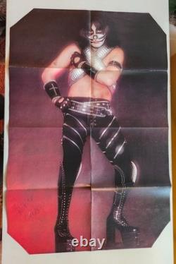 KISS SUPER RARE Vintage 1977 Peter Criss Pedestal Poster Love Gun Alive II Era