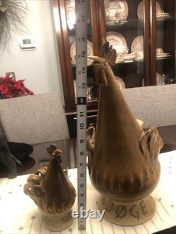 KJOGE Danmark Denmark Super Rare Vintage Pottery Stoneware Set Of Roosters