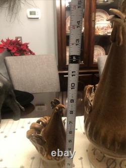 KJOGE Danmark Denmark Super Rare Vintage Pottery Stoneware Set Of Roosters