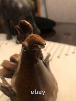 KJOGE Danmark Denmark Super Rare Vintage Pottery Stoneware Set Roosters Chicken
