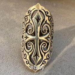 King Baby Renaissance Cross SUPER RARE Vintage Ring Size 8- Silver. 925 USA