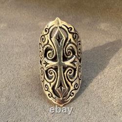 King Baby Renaissance Cross SUPER RARE Vintage Ring Size 8- Silver. 925 USA