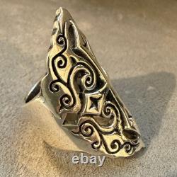 King Baby Renaissance Cross SUPER RARE Vintage Ring Size 8- Silver. 925 USA