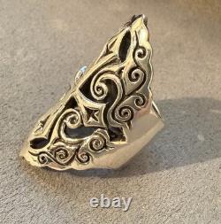 King Baby Renaissance Cross SUPER RARE Vintage Ring Size 8- Silver. 925 USA