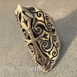 King Baby Renaissance Cross SUPER RARE Vintage Ring Size 8- Silver. 925 USA
