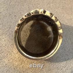 King Baby Renaissance Cross SUPER RARE Vintage Ring Size 8- Silver. 925 USA