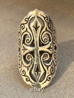 King Baby Renaissance Cross SUPER RARE Vintage Ring Size 8- Silver. 925 USA