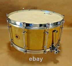 LUDWIG SUPER SENSITIVE GOLD-FLAKE 30'S 6.5x14 Vintage Snare Drum Very Rare