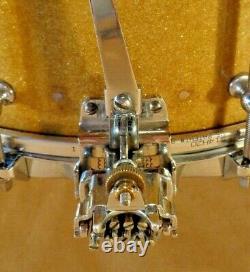 LUDWIG SUPER SENSITIVE GOLD-FLAKE 30'S 6.5x14 Vintage Snare Drum Very Rare