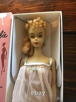 Lovely! Vintage 1959 #3 Blonde Ponytail Barbie w Super Rare #973 Pink Dreams+Box