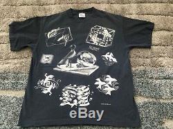 M. C. Escher XL Black T-shirt Tee 1991 Vintage & Super Rare! Double Sided