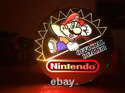 Mario Official Dealer Lamp Nintendo NES Store Display Sign Vintage Super Rare