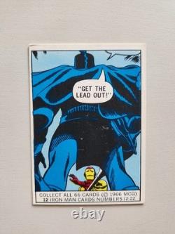 Marvel SUPER RARE Vintage 1966 Iron Man Rookie #12 Donruss Get The Lead Out NICE