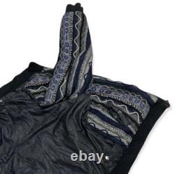 Mens Super Rare Vintage COOGI Zip Up Sweater Jacket XL Blue Black Gray Colorway