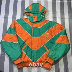 Miami Hurricanes Vintage Pro Player Color Wave Puffer Jacket Super Rare 90s Miami Hurricanes Vintage Pro Player Color Wave Puffer Jacket Super Rare 90s